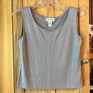 Silk tank top RENA ROWAN GRAY 100% silk tank top M
